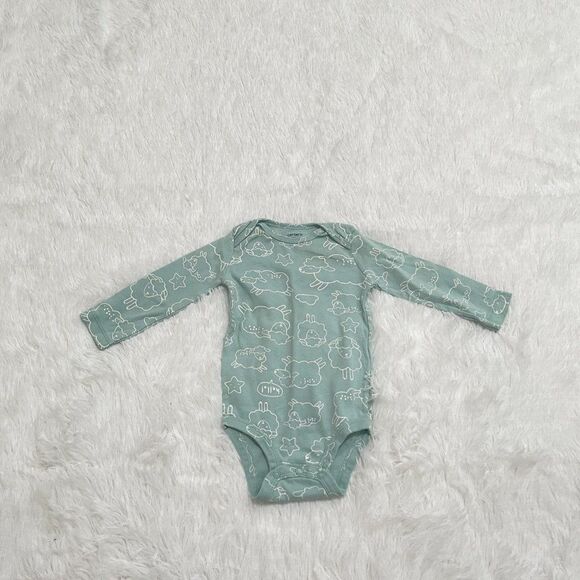 3/$10 Baby Carter's Green Long Sleeve One Piece Size 18 Months - Picture 2 of 6